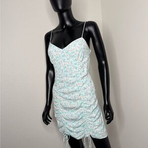 Cotton Candy Light Blue Floral Mini Dress